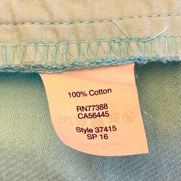 J Crew Women’s Pencil Skirt Aqua Blue Cotton Size 4 - Picture 8 of 9